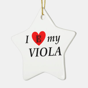 I Kärlek My Viola (jag älskar min Viola) Julgransprydnad Keramik