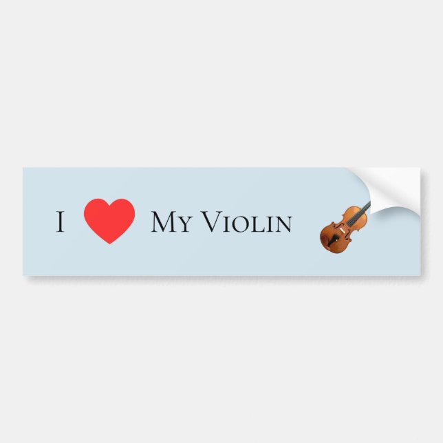 I Kärlek My Violin Bildekal (Framsidan)