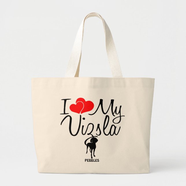 I Kärlek My Vizsla Bag Jumbo Tygkasse (Framsidan)