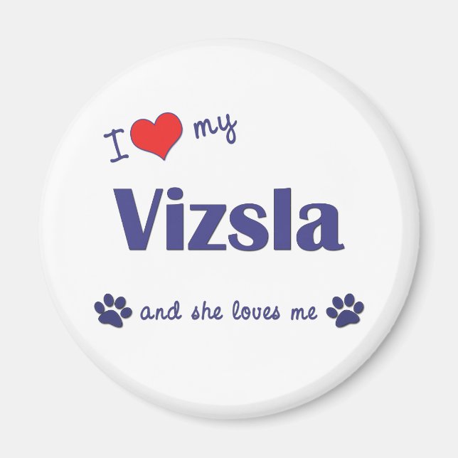 I Kärlek My Vizsla (Hund) Magnet (Framsidan)