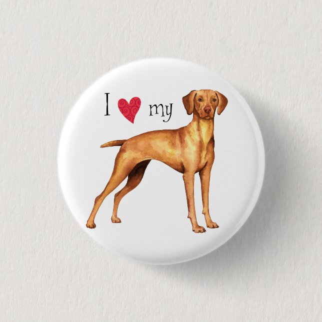 I Kärlek my Vizsla Knapp (Framsida)