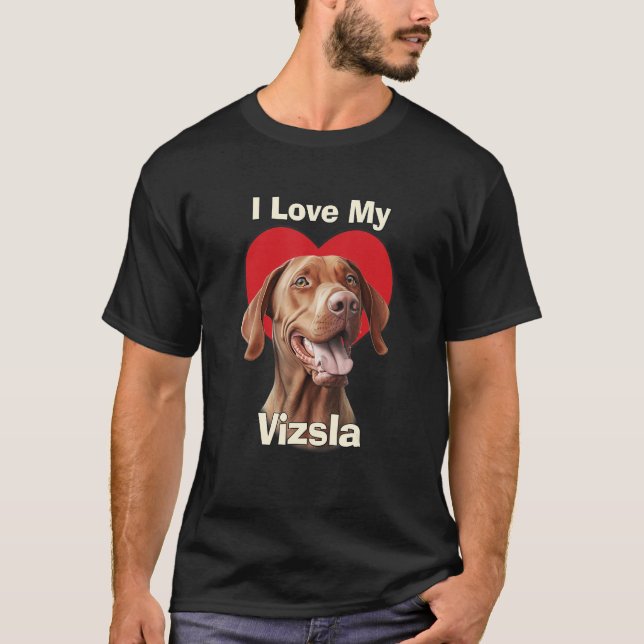 I Kärlek My Vizsla Puppy Hund T Shirt (Framsida)