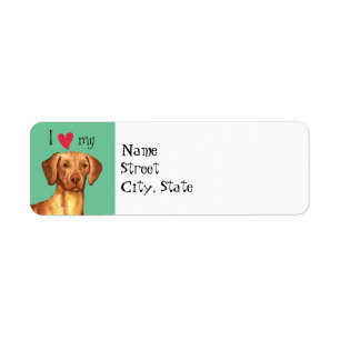I Kärlek my Vizsla Returadress Etikett