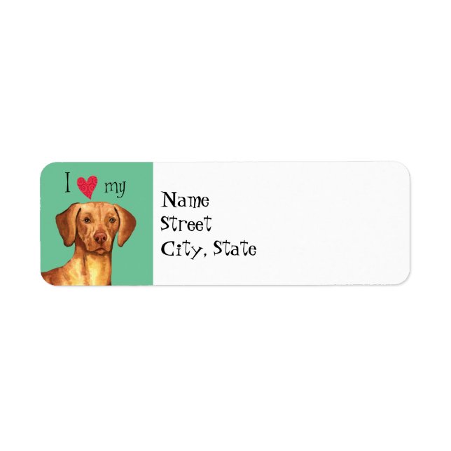 I Kärlek my Vizsla Returadress Etikett (Framsidan)