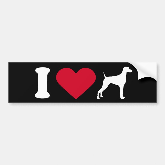 "I Kärlek my Weimaraner" Bildekal (Framsidan)