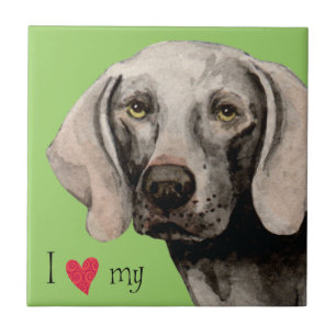 I Kärlek my Weimaraner Kakelplatta