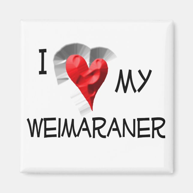 I Kärlek My Weimaraner Magnet (Framsidan)