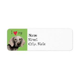 I Kärlek my Weimaraner Returadress Etikett