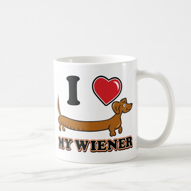 I kärlek My Weiner - Doxie Kaffemugg (Höger)