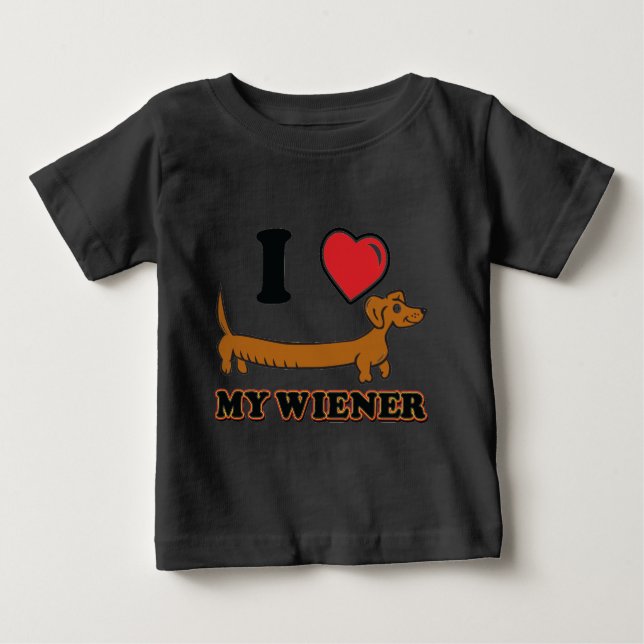 I kärlek My Weiner - Doxie Tee (Framsida)