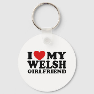 I Kärlek My Welsh Girlkompis Nyckelring