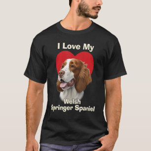 I Kärlek My Welsh Springer Spain Puppy Hund T Shirt