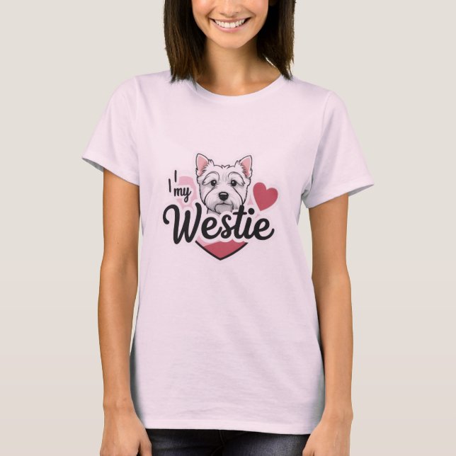 I Kärlek My Westie Hund T-Shirt (Framsida)