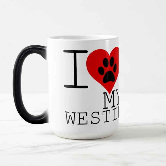 I KÄRLEK MY WESTIE MAGISK MUGG (Vänster)