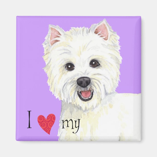 I Kärlek my Westie Magnet (Framsidan)