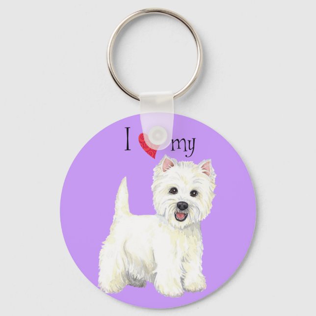 I Kärlek my Westie Nyckelring (Framsida)