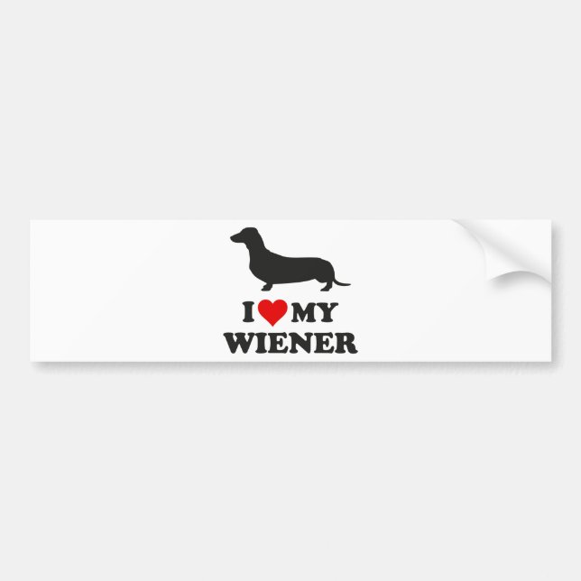 I Kärlek My Wiener Bildekal (Framsidan)