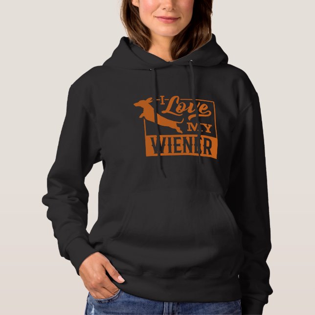 I Kärlek My Wiener Funny Dachshund Weiner Hund äls T Shirt (Framsida)
