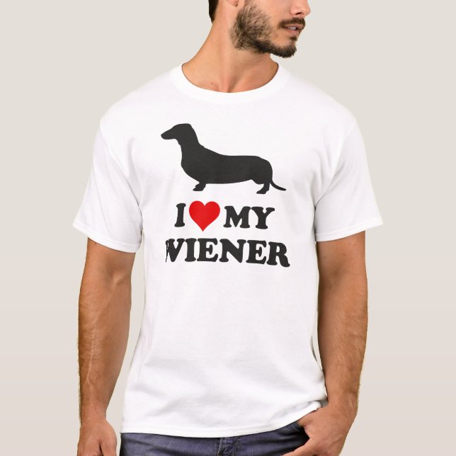 I Kärlek My Wiener T-shirt (Framsida)