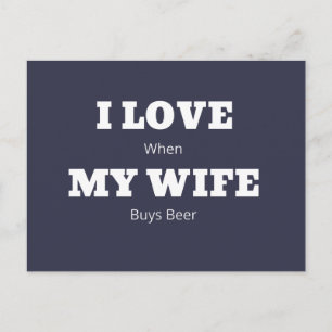 I KÄRLEK My WIFE Funny Beer Älskare Joke Vykort