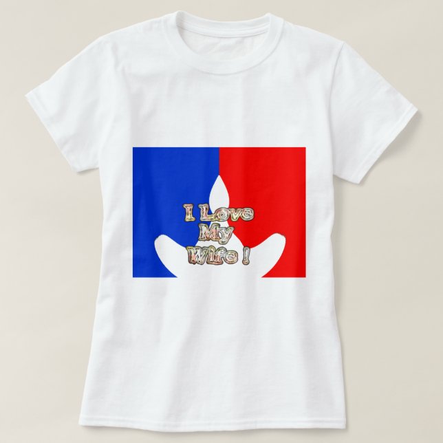 "I Kärlek My Wife"-utskrift T Shirt (Design framsida)