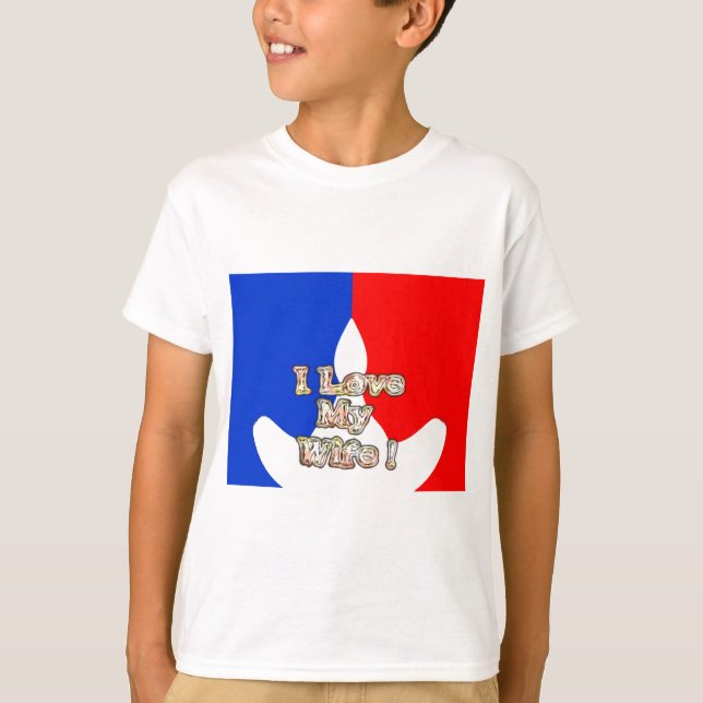 "I Kärlek My Wife"-utskrift T Shirt (Framsida)