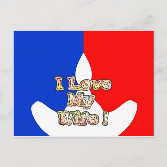 "I Kärlek My Wife"-utskrift Vykort (Framsida)