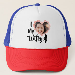 I Kärlek My Wifey Heart Bröllop Personlig Photo T Keps