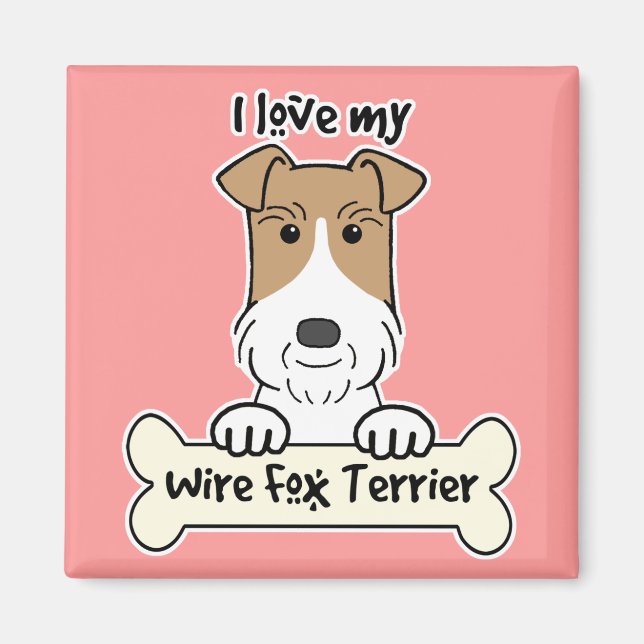 I Kärlek My Wire Fox Terrier Magnet (Framsidan)