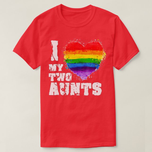 I Kärlek My wo Moster Gay LGB Gift T Shirt (Design framsida)