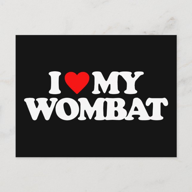 I KÄRLEK MY WOMBAT VYKORT (Framsida)