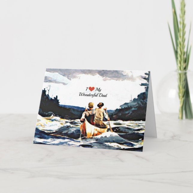 I Kärlek My Wonderful Pappa, Canoe in Rapids Kort (Framsida)