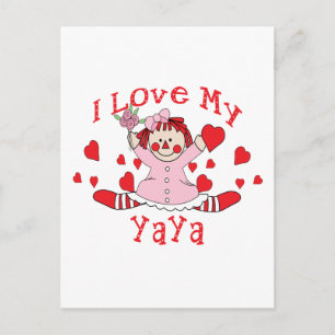 I kärlek My Ya Rag Doll & Hearts Vykort