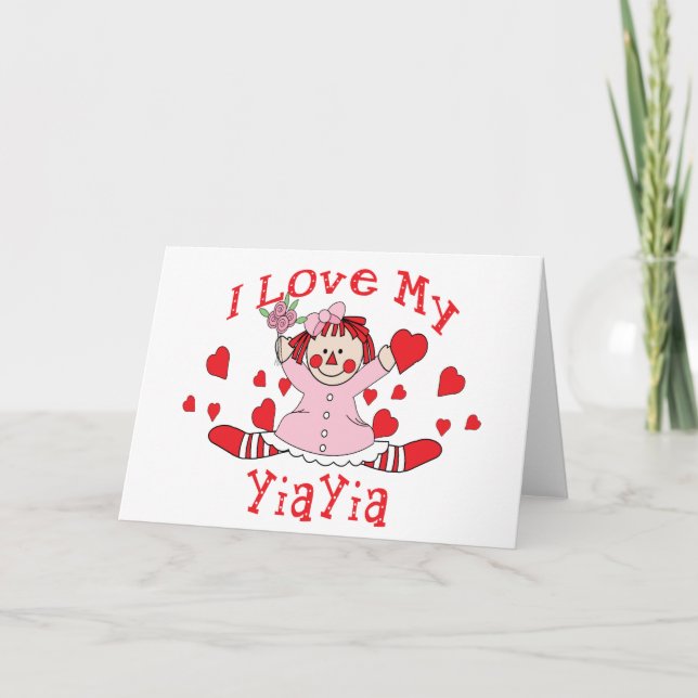 I kärlek My Yia Rag Doll & Hearts Kort (Framsida)
