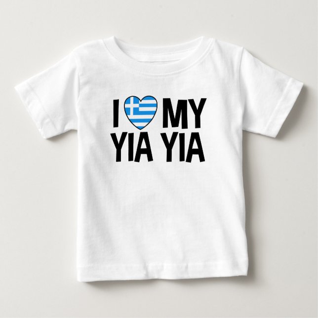 I Kärlek My Yia Yia T Shirt (Framsida)