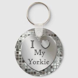 I Kärlek My Yorkie Hjärtnyckelring Nyckelring