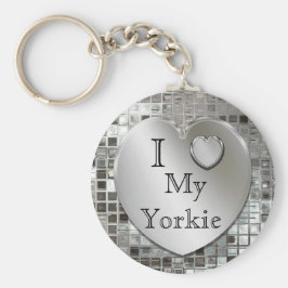 I Kärlek My Yorkie Hjärtnyckelring Nyckelring