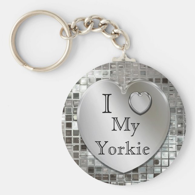 I Kärlek My Yorkie Hjärtnyckelring Nyckelring (Framsidan)