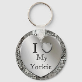 I Kärlek My Yorkie Hjärtnyckelring Nyckelring