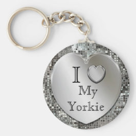 I Kärlek My Yorkie Hjärtnyckelring Nyckelring