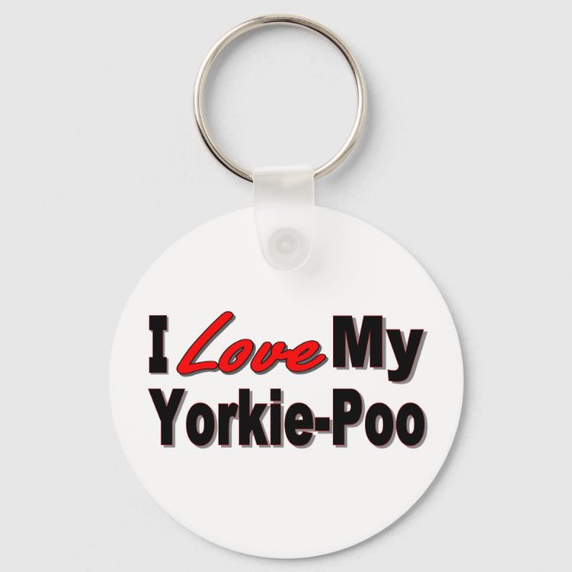 I Kärlek My Yorkie-Poo Keychain Nyckelring (Framsida)