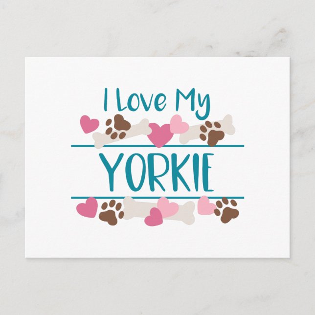 I Kärlek My Yorkie Vykort (Framsida)