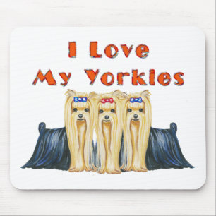 I Kärlek My Yorkies Art Design Mousepad Musmatta