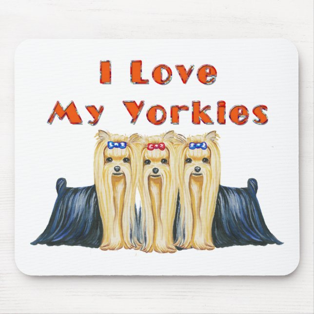 I Kärlek My Yorkies Art Design Mousepad Musmatta (Framsidan)