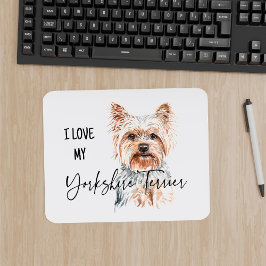 I Kärlek My Yorkshire Terrier Watercolo Mousepad Musmatta