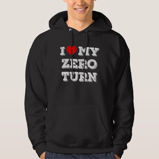 I Kärlek My Zero Turn Gräsmatta Mower Gift Hoodie (Framsida)