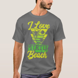 I Kärlek Myrtle Beach South Carolina Retro Handfla T Shirt