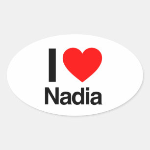 i kärlek nadia ovalt klistermärke
