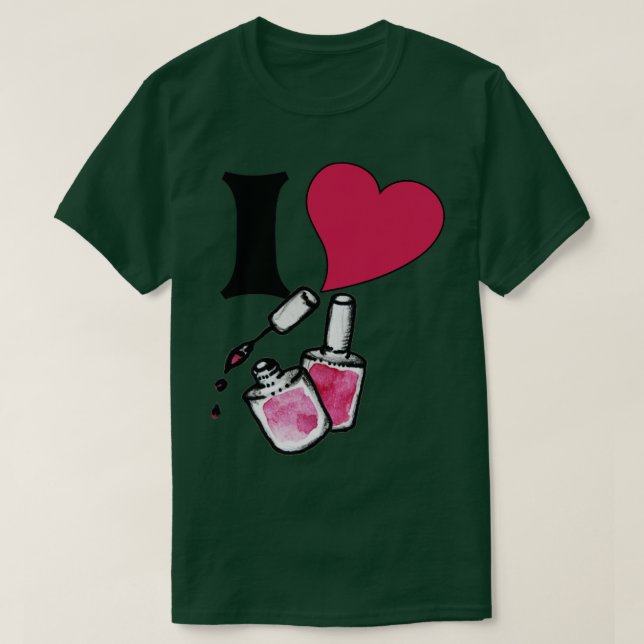 I kärlek nagel polack t shirt (Design framsida)