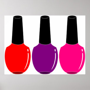 I Kärlek Nagel Polska Röda Rosan Lila Nagel Polska Poster